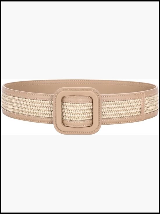 Wide Woven Braided Belt No Hole Adjustable Boho Leather Waist Cinch main image 6